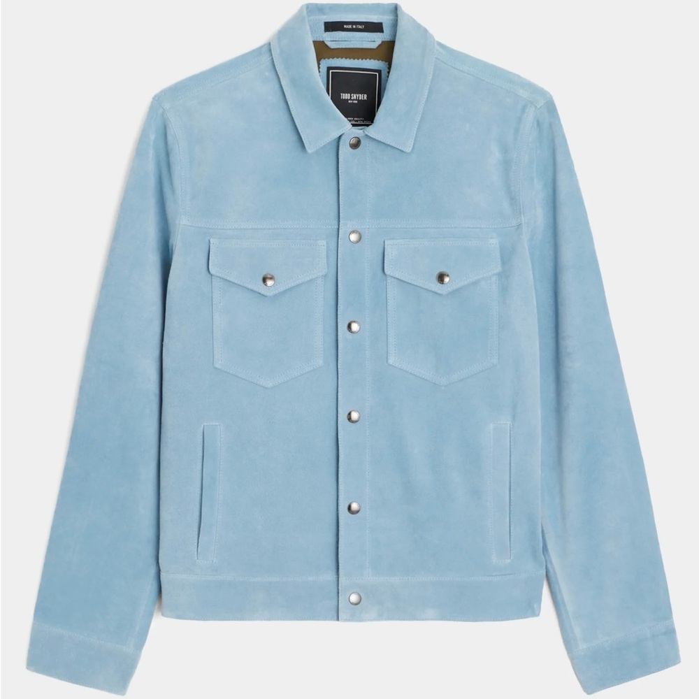 Todd Snyder Sky Blue Suede Jacket